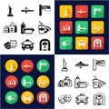 New York All in One Icons Black & White Color Flat Design Freehand Set Royalty Free Stock Photo