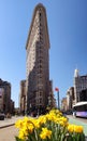 NEW YORK - APRIL 14: Busy Street Scene on Fifth Avenue in front