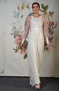 NEW YORK - APRIL 22: A model poses for Claire Pettibone bridal presentation