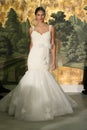 NEW YORK - APRIL 21: A Model walks runway for Anne Barge bridal show