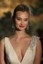 NEW YORK - APRIL 21: A Model walks runway for Anne Barge bridal show