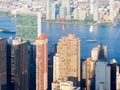 New York architecture and the Hudson River with a view of the U Royalty Free Stock Photo