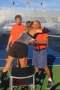 American tennis coach Nick Bollettieri attends Maria Sharapova`s practice for US Open 2017 Royalty Free Stock Photo