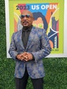 Daymond John, Co-star of ABC's Hit show Shark Tank, at the blue carpet before 2023 US Open opening night ceremony