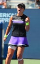 Professional tennis player Bianca Andreescu of Canada in action during the 2019 US Open third round match Royalty Free Stock Photo