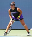 Professional tennis player Bianca Andreescu of Canada in action during the 2019 US Open third round match Royalty Free Stock Photo