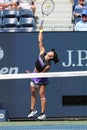 Professional tennis player Bianca Andreescu of Canada in action during the 2019 US Open third round match Royalty Free Stock Photo