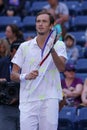 Professional tennis player Daniil Medvedev of Russia celebrates victory after his 2019 US Open first round match Royalty Free Stock Photo