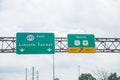 Vehicles enter the Lincoln Tunnel in New York City. Royalty Free Stock Photo