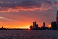 New York - Breath-taking afterglow over New York City skyline and Hudson River at dusk