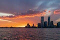 New York - Breath-taking afterglow over New York City skyline and Hudson River at dusk