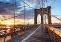 New York, Brooklyn bridge, Lower Manhattan, USA Royalty Free Stock Photo