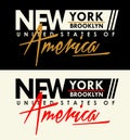 New York Brooklyn, shirt sport typography vector