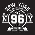 New York, Brooklyn typography for t-shirt print. Sports, athletic t-shirt graphics