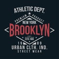 New York, Brooklyn typography for t-shirt print. Vintage badge for t shirt print