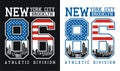 New York Brooklyn 86 typography, vector illustrations Royalty Free Stock Photo