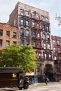 New york building with fire stairs