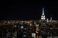 New York skyline from top of the rock at night Royalty Free Stock Photo