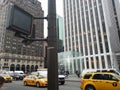 New-York cab taxi buildings skyscrapers rush-hour Royalty Free Stock Photo