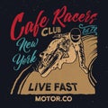 New York Cafe Racers Club.Motorcycle Cafe Racer Poster.