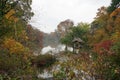 New York Central Park Lake Autumn with Skyline Royalty Free Stock Photo