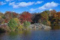 New York, Central Park Lake with rocks Royalty Free Stock Photo