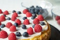 New york cheese cake with berries on cream