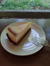 New york cheese cake dessert serve on white plate