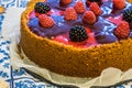 New York cheese cake with softfruits Royalty Free Stock Photo