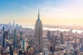 New York City from above, Manhattan skyline, sunset Royalty Free Stock Photo