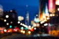 New York City abstract blurred lights of a street scene in Manhattan Royalty Free Stock Photo