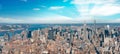 New York City aerial view at sunset