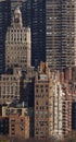 New york city architecture details on buildings, vertical Royalty Free Stock Photo