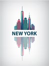 New York city architecture retro vector Royalty Free Stock Photo
