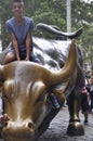 New York City,august 2nd:Charging Bull from Lower Manhattan in New York Royalty Free Stock Photo