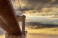 New York City beautiful sunset over Brooklyn Bridge Royalty Free Stock Photo