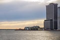 New York City the boarding docks of the Staten Island Ferry Whitehall Terminal in Manhattan, New York, US Royalty Free Stock Photo