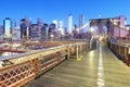 New York City with brooklyn bridge, Lower Manhattan, USA Royalty Free Stock Photo