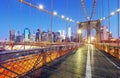 New York City, Brooklyn Bridge at night, USA Royalty Free Stock Photo