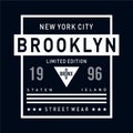 New york city brooklyn typography design for t-shirt