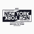 New York City, Brooklyn typography graphics for t-shirt. Grunge print for NYC athletic apparel. Original street clothes design. Royalty Free Stock Photo