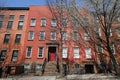 New York City brownstones at historic Brooklyn Heights neighborhood.