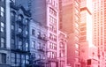 New York City buildings in Manhattan with colorful effect Royalty Free Stock Photo