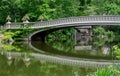 New York City Central Park The Bow Bridge Reflection Royalty Free Stock Photo