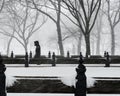 New York City, 1/23/16: Central Park covered in heavy snow during Winter Storm Jonas Royalty Free Stock Photo