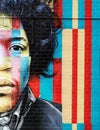 Jimi Hendrix graffiti on the wall in New York City