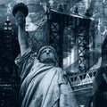 New York City collage including the Statue of Liberty and severa Royalty Free Stock Photo