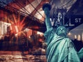 New York City collage including the Statue of Liberty and severa Royalty Free Stock Photo