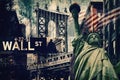 New York City collage including the Statue of Liberty and severa Royalty Free Stock Photo