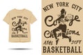 New York city college champions basketball silhouette t shirt design